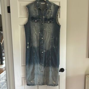 Sleeveless Denim Vest Dress
